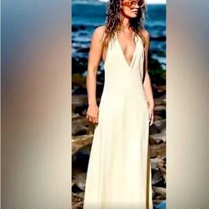 NWOT FREE PEOPLE BEACH Halter Maxi Dress in White